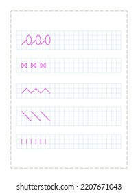 Continue the pattern  with pen , practice worksheet for preschoolers  