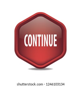 Continue vector button, web design element