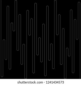 Continues line arc pattern vector. Design spline futuristic white on black background. Design print for textile, wallpaper, paper, background. Set 2