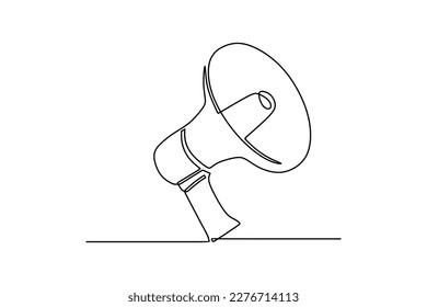 Continues Line Drawing of Megaphone Icon