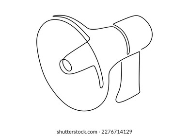 Continues Line Drawing of Megaphone Icon