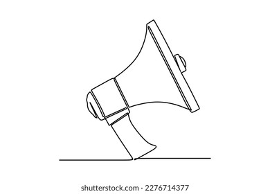 Continues Line Drawing of Megaphone Icon