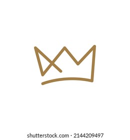 Continues Line luxury crown logo vector template design.