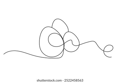 continues one line drawing of eggs in abstract shape, vector illustration design elements for easter holidays, line egg vector, easter egg, one line art