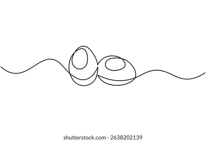 continues one line drawing of eggs in abstract shape, vector illustration design, The Easter symbol, minimalist one line art eggs