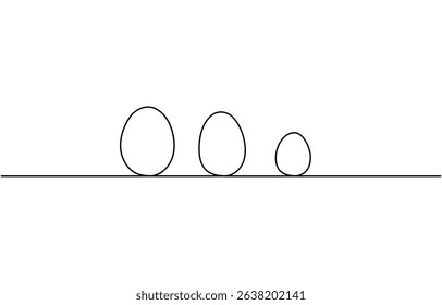 continues one line drawing of eggs in abstract shape, vector illustration design, The Easter symbol, minimalist one line art eggs