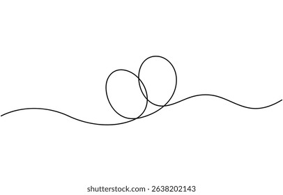 continues one line drawing of eggs in abstract shape, vector illustration design, The Easter symbol, minimalist one line art eggs