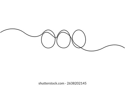 continues one line drawing of eggs in abstract shape, vector illustration design, The Easter symbol, minimalist one line art eggs