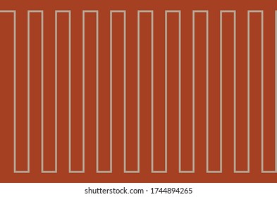 Continues of stripe pattern vector. Design lines art light grey on red brick background. 