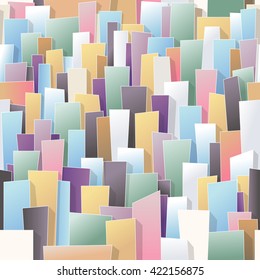 Continuing city seamless pattern, buildings