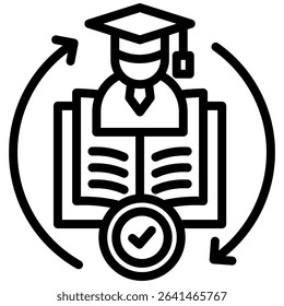 Continuing Education Icon Line Vector Illustration