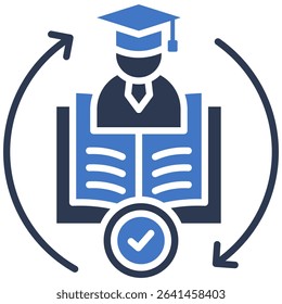 Continuing Education Icon Mixed Vector Illustration