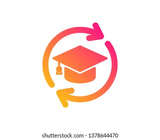 Continuing Education Icon. Online Education Sign. Classic Flat Style. Gradient Continuing Education Icon. Vector