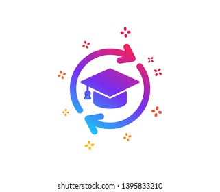 Continuing Education Icon. Online Education Sign. Dynamic Shapes. Gradient Design Continuing Education Icon. Classic Style. Vector