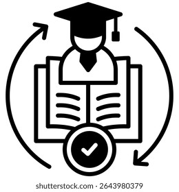 Continuing Education Icon Outline Vector Illustration