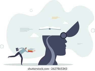 Educação continuada e desenvolvimento do conhecimento ao longo da vida.Continue aprendendo para a potencial melhoria profissional e mental. vida de caráter .