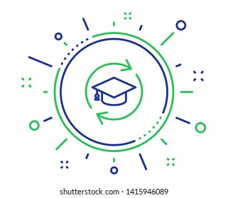 Continuing Education Line Icon. Online Education Sign. Quality Design Elements. Technology Continuing Education Button. Editable Stroke. Vector