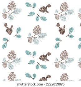 Continuing seamless pinecone endless pattern decorative. Line art wave pattern hand drawing food vector paint. Colorful design paper cover fabric texture trendy print. Gift wrap pack. Pine tree
