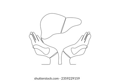 continuing the vector lines of the world hepatitis day concept for hands and hearts

