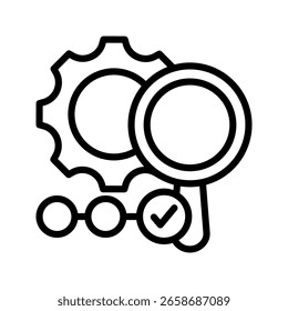 Ilustración vectorial de la línea de iconos de auditoría de continuidad