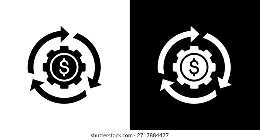 Ícone de continuidade preenchido em preto e branco.
