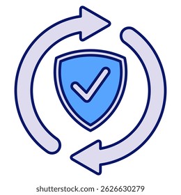 Continuity icon represented by Continuity symbol Blue style.