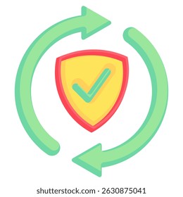 Continuity icon represented by Continuity symbol Flat style.