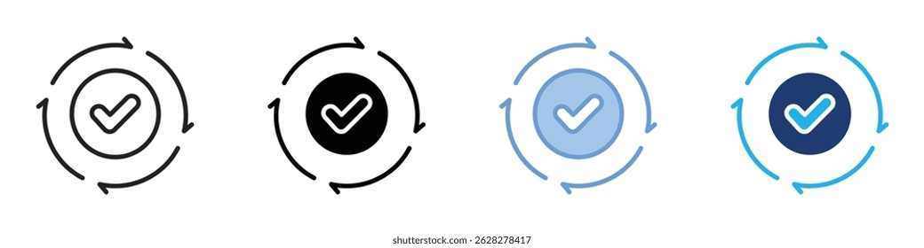 Estilo múltiplo de continuidade. Conjunto de ícones de ilustração simples.
