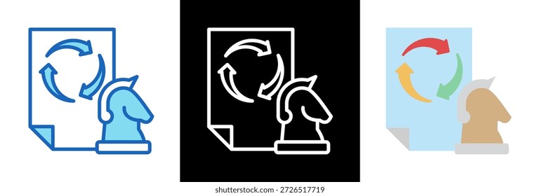 Icono de planificación de continuidad Ilustración vectorial de estilo triple