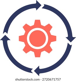 Ilustração do vetor de cores do glifo do ícone de soluções de continuidade