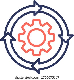 Ilustración vectorial de color de la línea de iconos de soluciones de continuidad