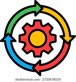 Icono de soluciones de continuidad Ilustración vectorial de color lineal