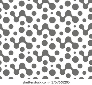 Textura del patrón de círculo del vector abstracto continuo. Repita el patrón de matriz de flujo gráfico simple. Patrón de mosaico suave negro sin brillo. Elegante Textura de Entramado. 