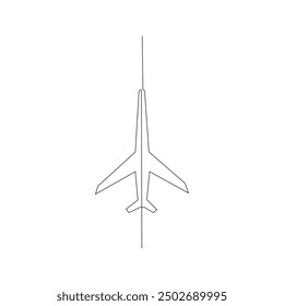 Continuous Aeroplan Line Art Vector Illustration Design | Minimalist One Line Aircraft Drawing