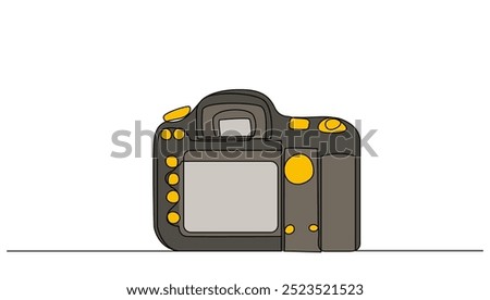 Continuous Back camera DSLR . Concept for photograph, flat color, Bussiness , Mutimedia vector illustration	