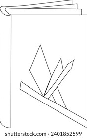 Continuous beautiful one line book drawing art design
