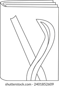 Continuous beautiful one line book drawing art design