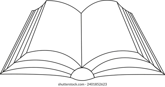 Continuous beautiful one line book drawing art design