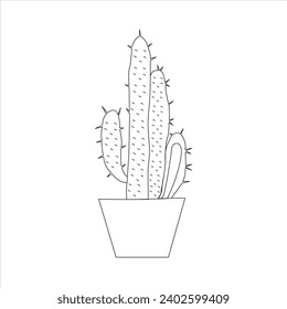 Diseño continuo y hermoso de dibujo de cactus de una línea