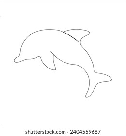 Continuous beautiful one line dolphin drawing art design