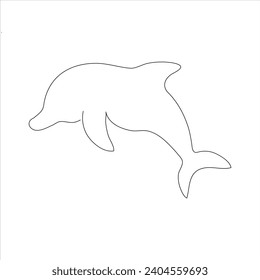 Continuous beautiful one line dolphin drawing art design