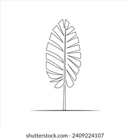 Continuous beautiful one line home plant drawing art design