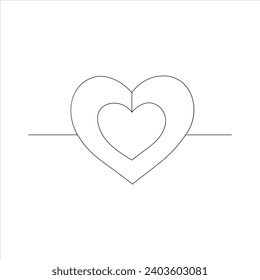 Continuous beautiful one line love drawing art design