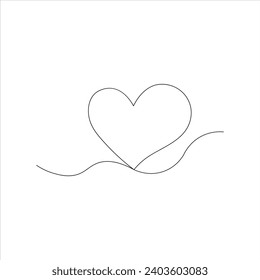 Continuous beautiful one line love drawing art design