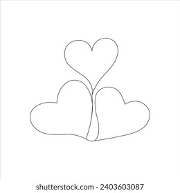 Continuous beautiful one line love drawing art design