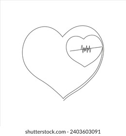 Continuous beautiful one line love drawing art design