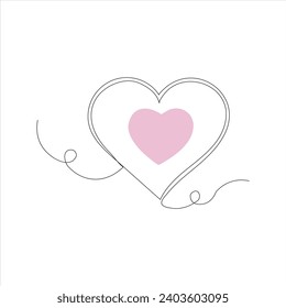 Continuous beautiful one line love drawing art design