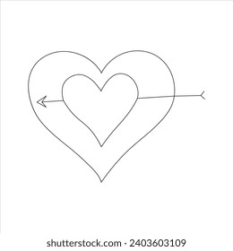 Continuous beautiful one line love drawing art design