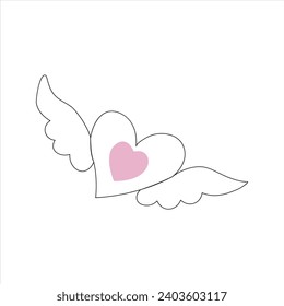 Continuous beautiful one line love drawing art design