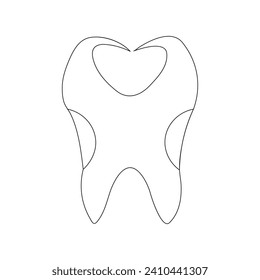 Continuous beautiful one line teeth drawing art design